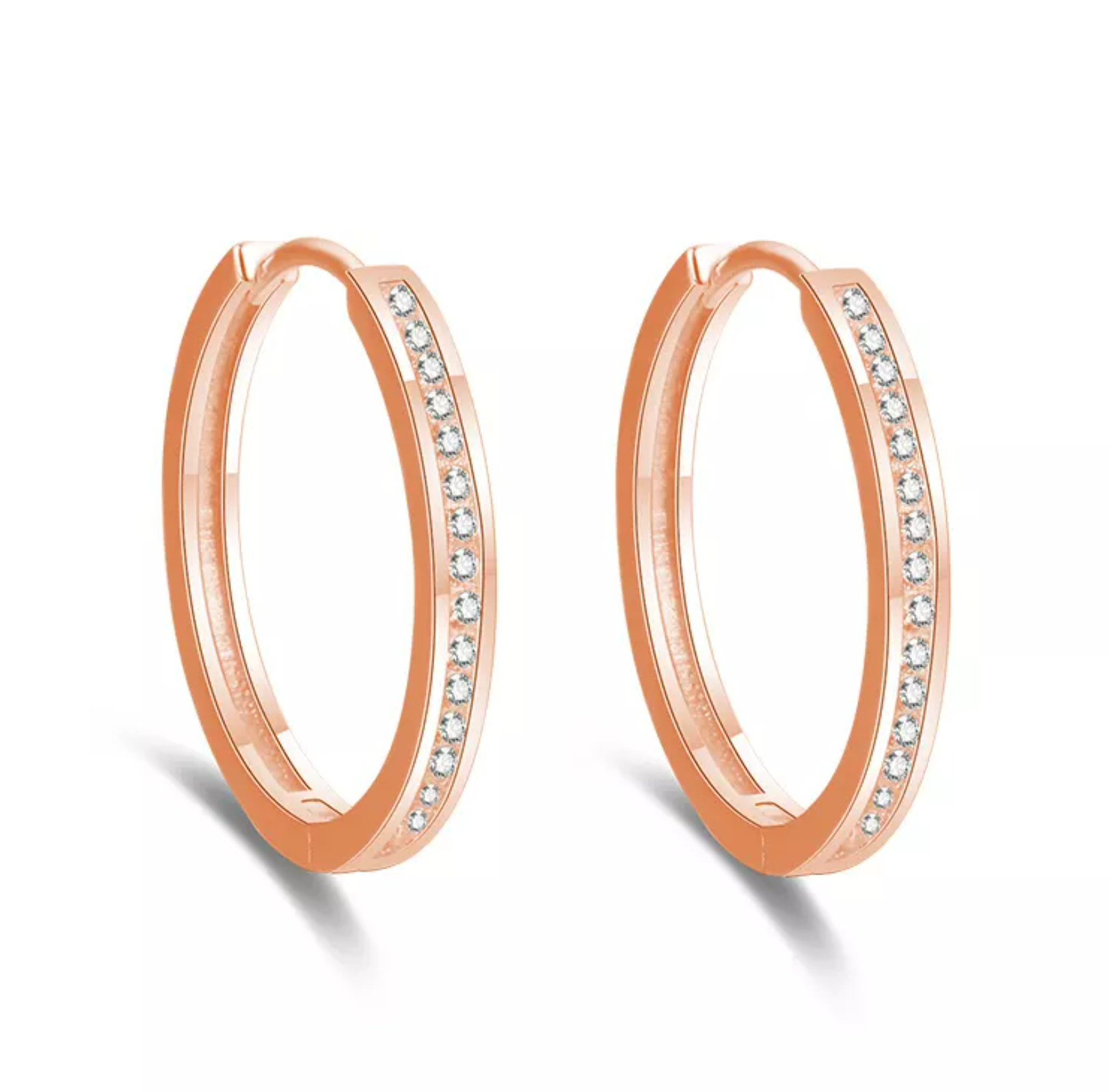 OLIVIE Stříbrné 3cm KRUHY ROSE 7048 Ag 925; ≤6 g.