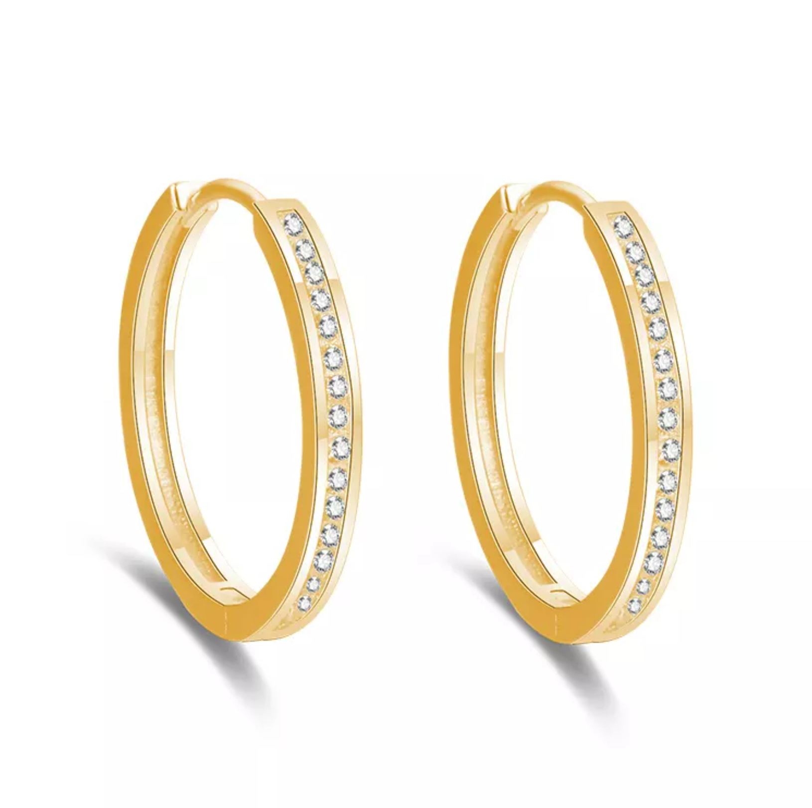 OLIVIE Stříbrné 3cm KRUHY GOLD 7049 Ag 925; ≤6 g.