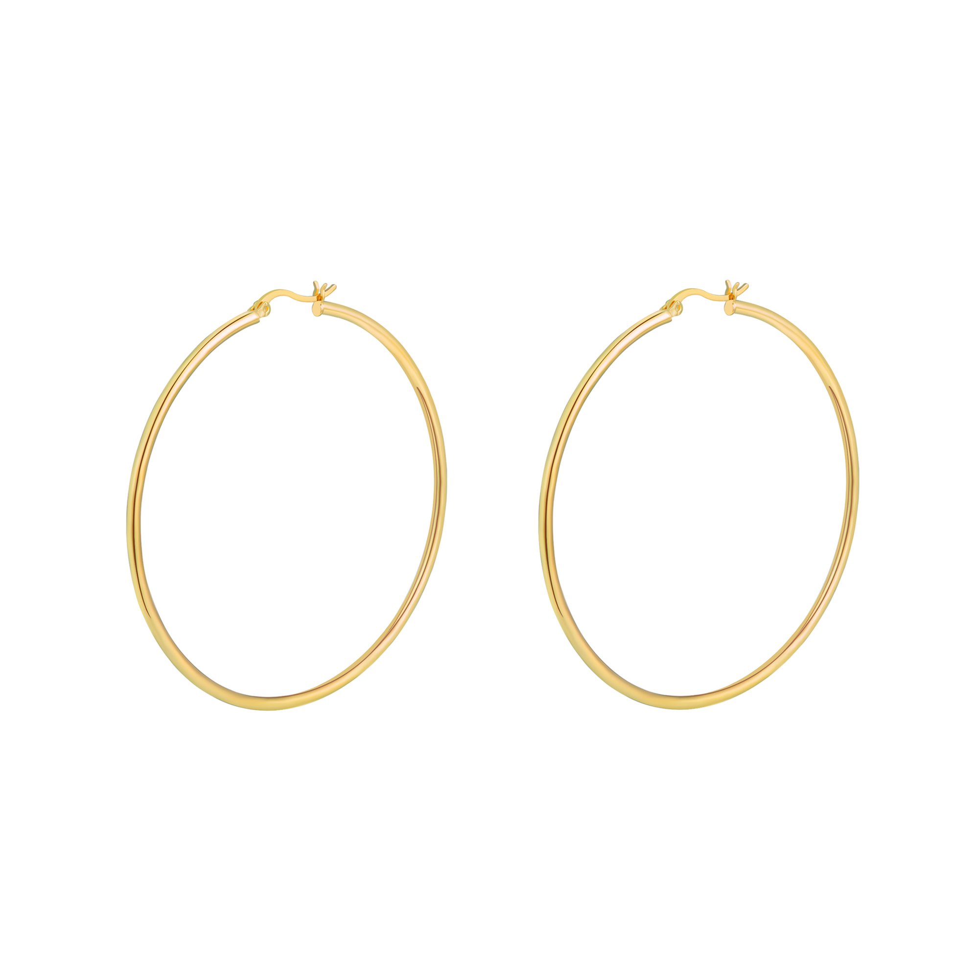 OLIVIE  Stříbrné 4cm KRUHY GOLD 7072 Ag 925; ≤3,9 g.
