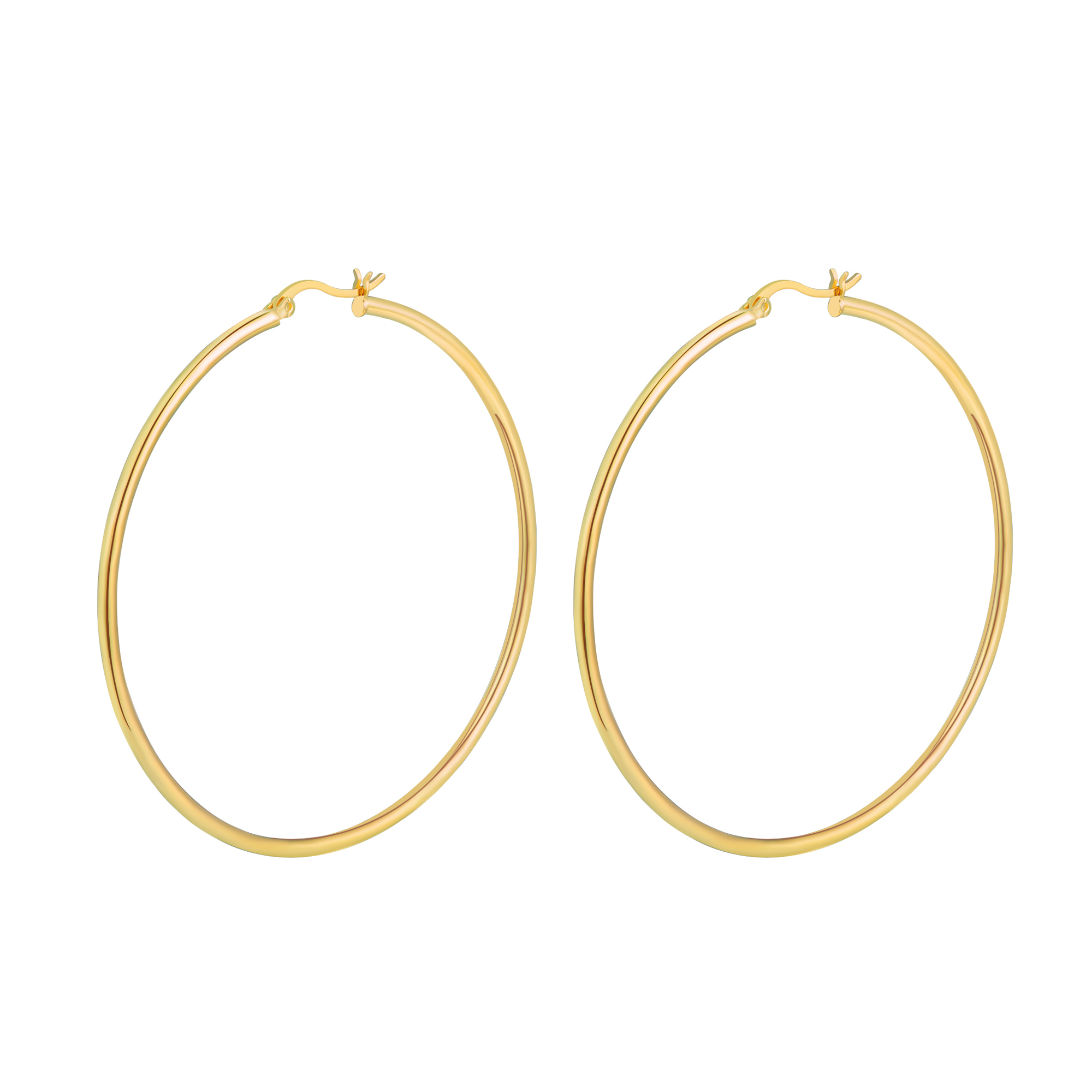 OLIVIE Stříbrné 5cm KRUHY GOLD 7075 Ag 925; ≤4,9 g.