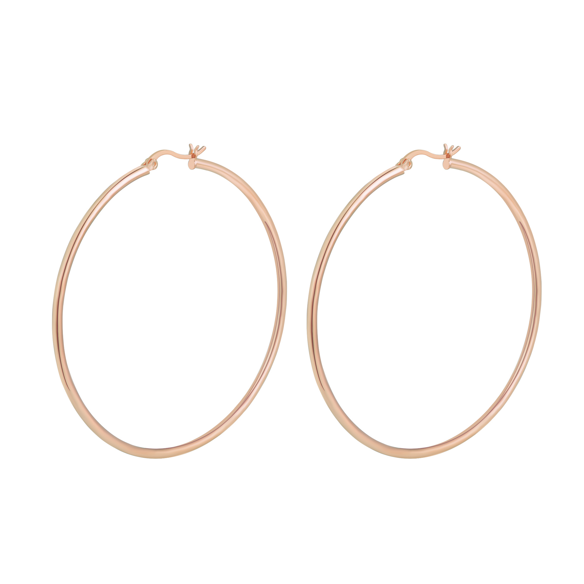 OLIVIE Stříbrné 5cm KRUHY ROSE 7076 Ag 925; ≤4,9 g.