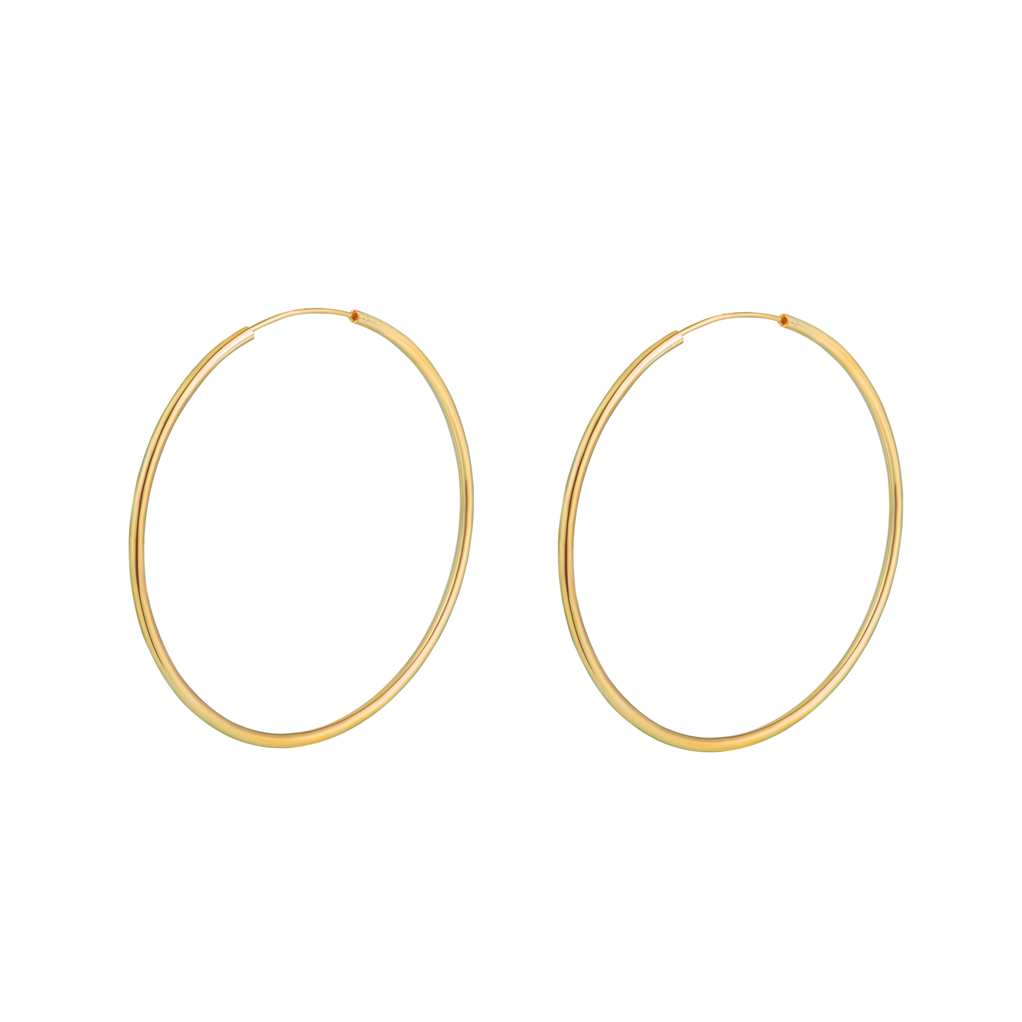 OLIVIE Stříbrné 4cm KRUHY GOLD 7087 Ag 925; ≤3,9 g.
