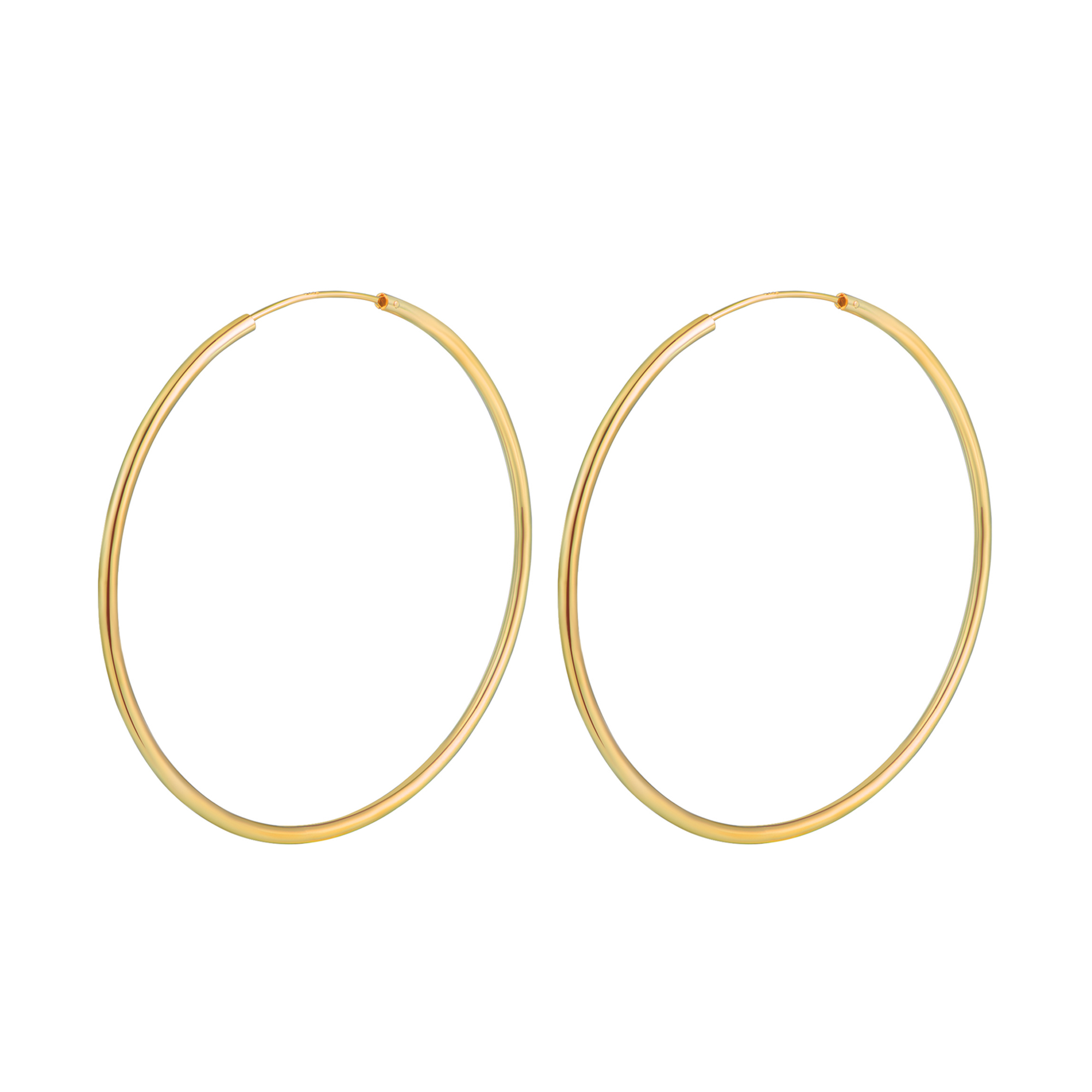OLIVIE Stříbrné 5cm KRUHY GOLD 7090 Ag 925; ≤5 g.