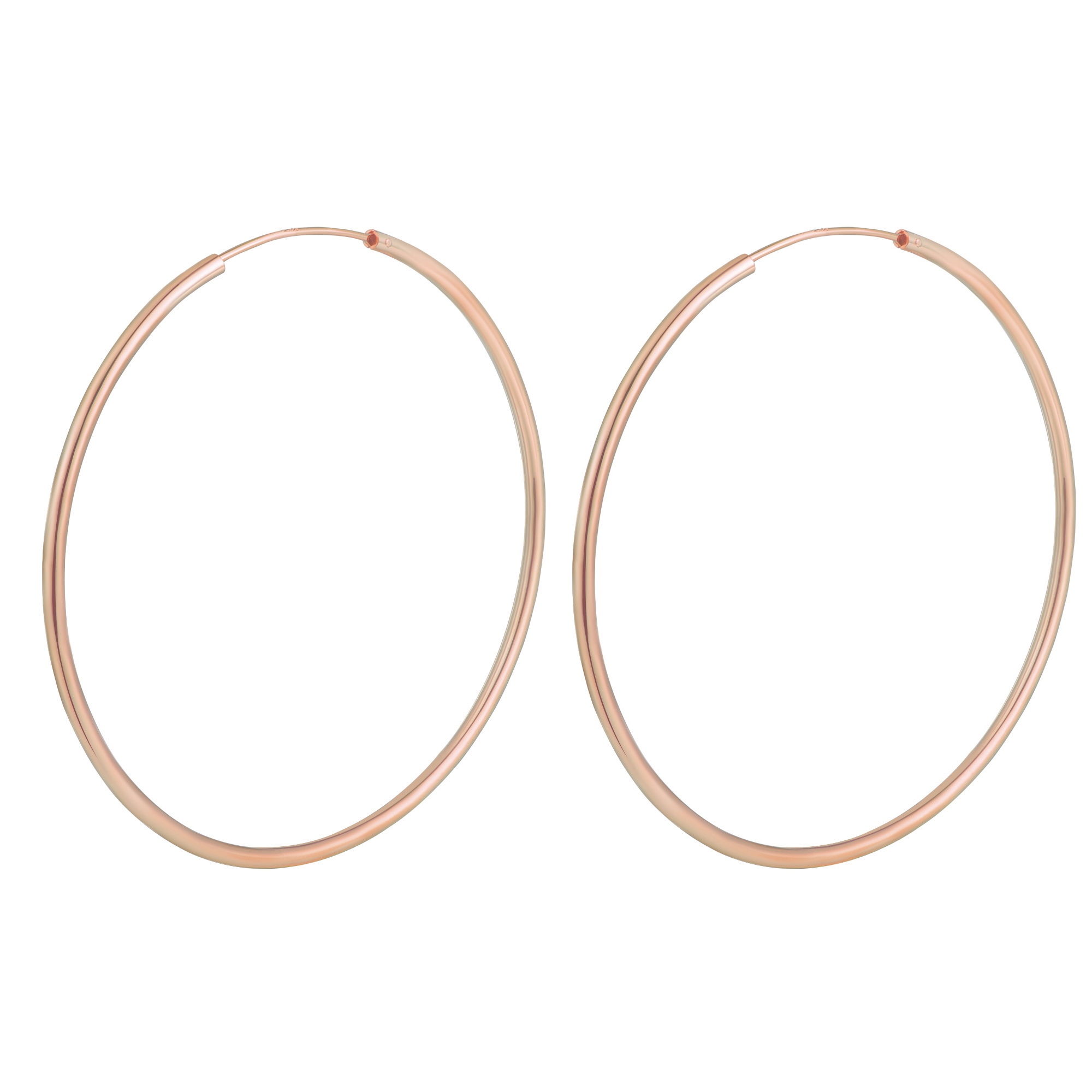 OLIVIE Stříbrné 6cm KRUHY ROSE 7094 Ag 925; ≤6,1 g.