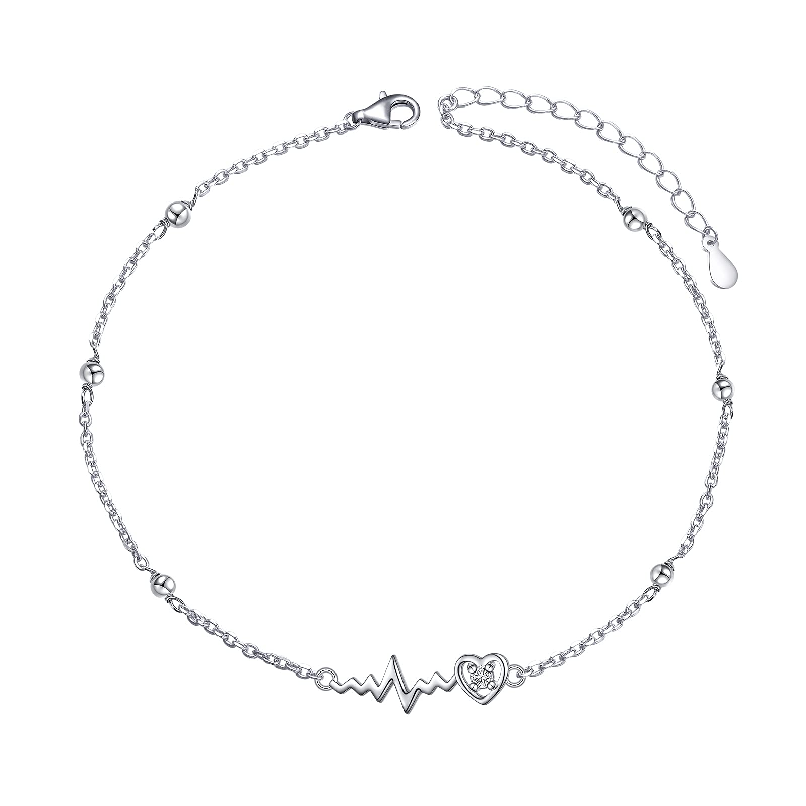 Olivie Stříbrný řetízek na nohu TLUKOT SRDCE 7116