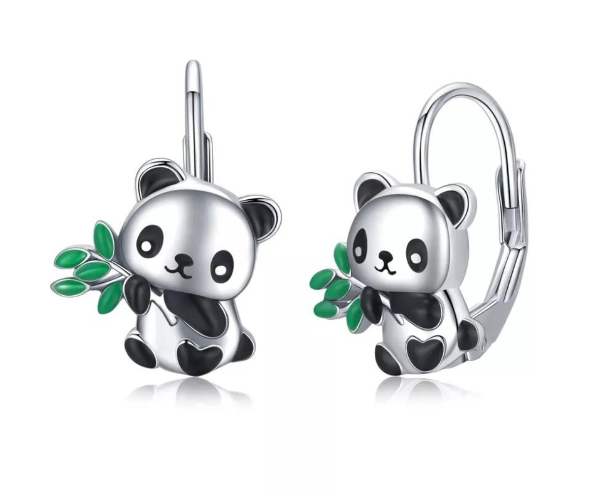 OLIVIE Stříbrné náušnice PANDA 7188 Ag 925; ≤2,3 g.