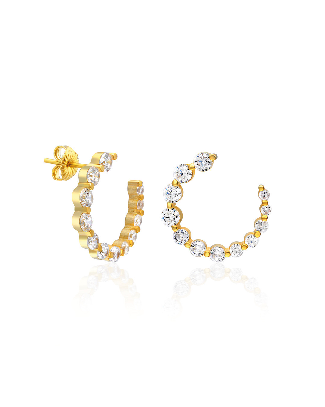 OLIVIE Stříbrné náušnice MOON GOLD 7235 Ag 925; ≤4 g.