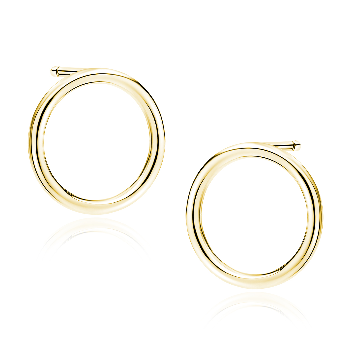 OLIVIE Stříbrné náušnice VELKÝ KRUH GOLD 7302 Ag 925; ≤3,3 g.