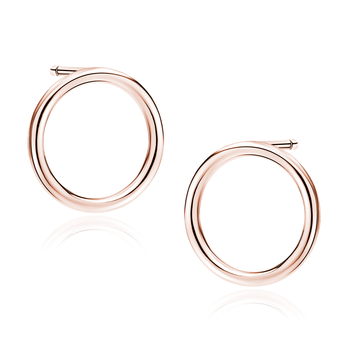 OLIVIE Stříbrné náušnice VELKÝ KRUH ROSE 7318 Ag 925; ≤3,3 g.