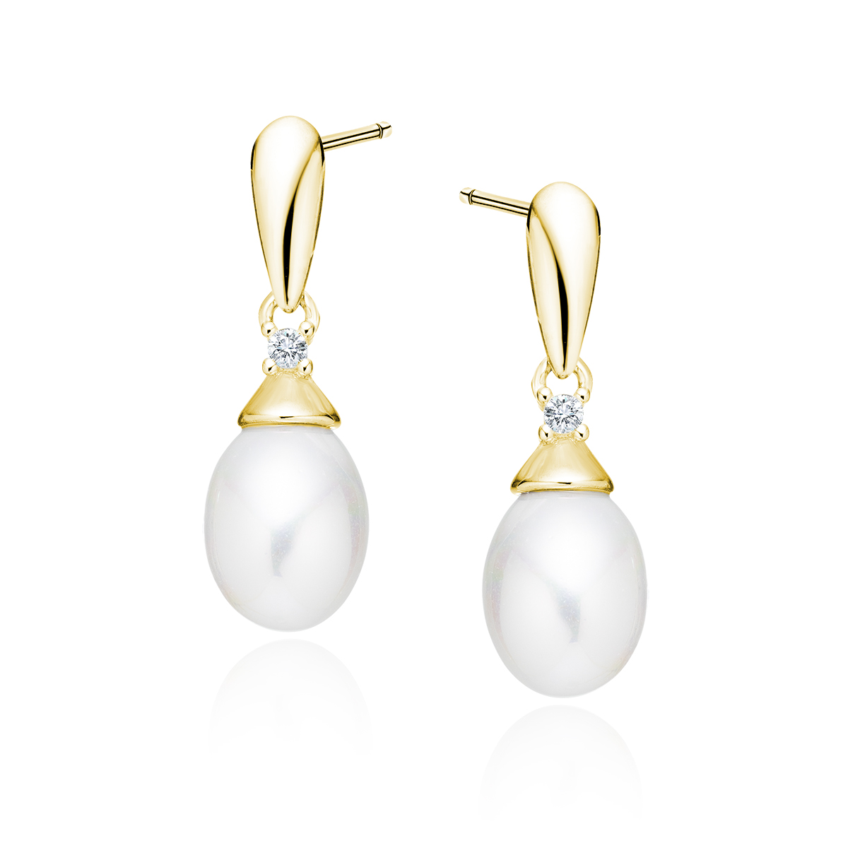 OLIVIE Stříbrné náušnice PERLA GOLD 4107 Ag 925; ≤1,7 g.