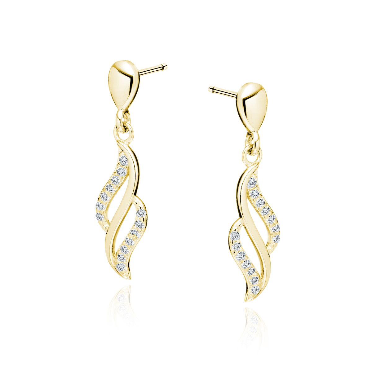 OLIVIE Stříbrné náušnice MAGIC GOLD 4107 Ag 925; ≤1,2 g.