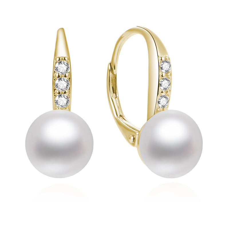OLIVIE Stříbrné náušnice PERLA GOLD 7424 Ag 925; ≤3,2 g.