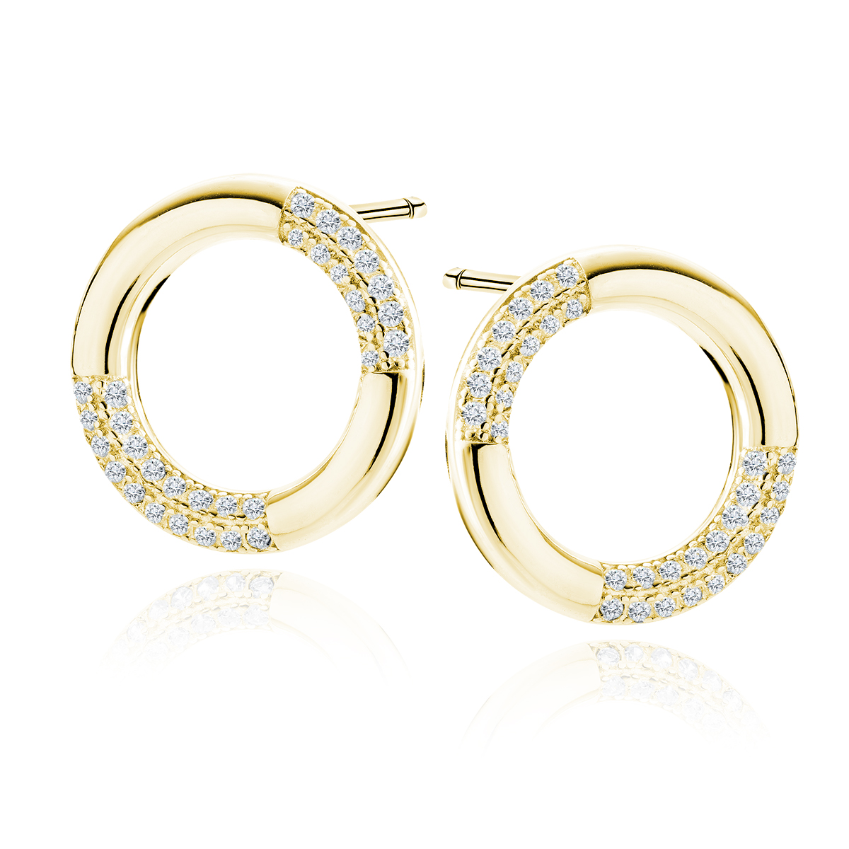 OLIVIE Stříbrné náušnice KRUH GOLD 7514 Ag 925; ≤2,3 g.