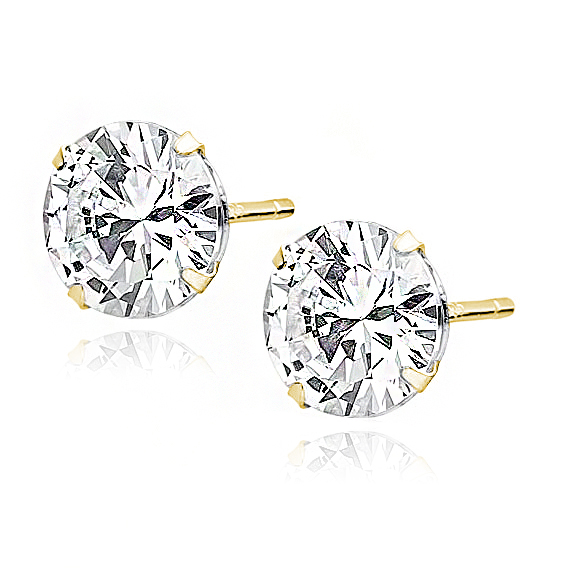 OLIVIE Stříbrné náušnice 8mm GOLD 7547 Ag 925; ≤1,7 g.