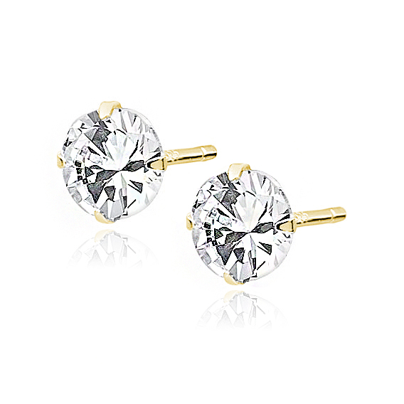 OLIVIE Stříbrné náušnice 6mm GOLD 7549 Ag 925; ≤0,8 g.