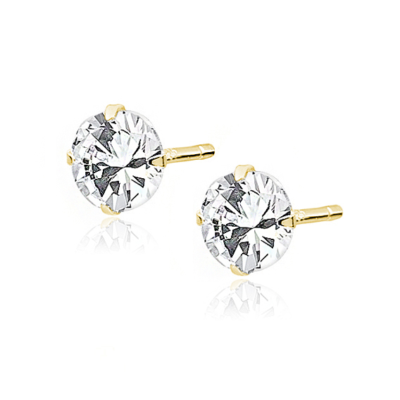 OLIVIE Stříbrné náušnice 5mm GOLD 7550 Ag 925; ≤0,6 g.