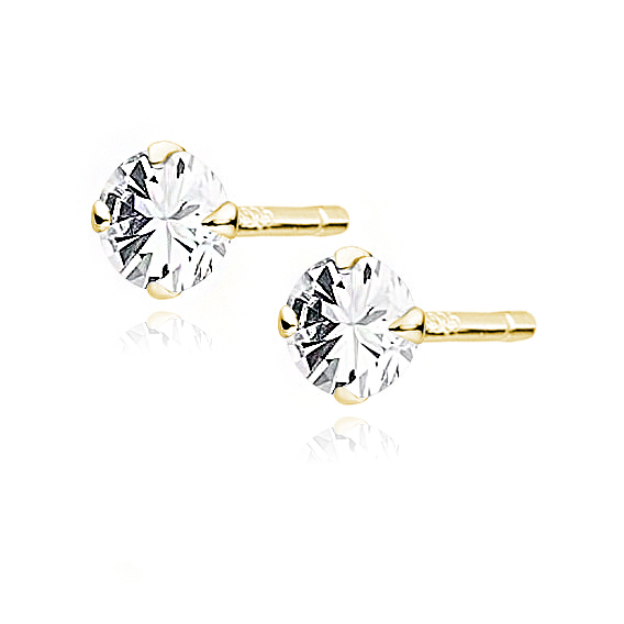 OLIVIE Stříbrné náušnice 4mm GOLD 7551 Ag 925; ≤0,4 g.
