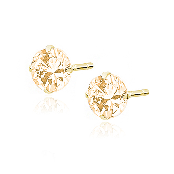 OLIVIE Stříbrné náušnice 5mm CHAMPAGNE 7556 Ag 925; ≤0,6 g.