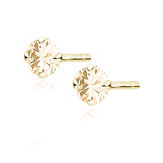 OLIVIE Stříbrné náušnice 4mm CHAMPAGNE 7557 Ag 925; ≤0,4 g.