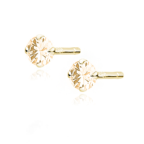 OLIVIE Stříbrné náušnice 3mm CHAMPAGNE 7558 Ag 925; ≤0,3 g.