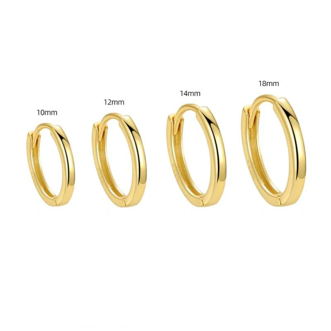 OLIVIE Stříbrné 10mm MINI KROUŽKY GOLD 7793 Ag 925; ≤0,9 g.