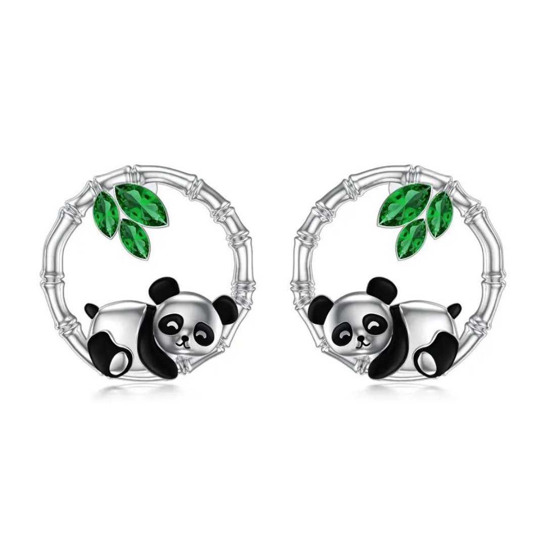 OLIVIE Stříbrné náušnice PANDA 7838 Ag 925; ≤3,5 g.