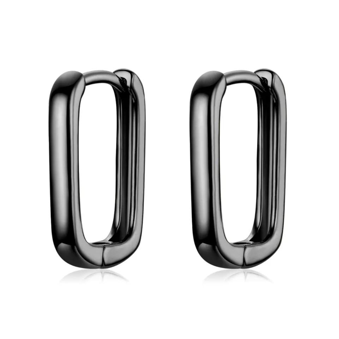 OLIVIE Stříbrné obdélníkové náušnice BLACK 7889 Ag 925; ≤1,5 g.