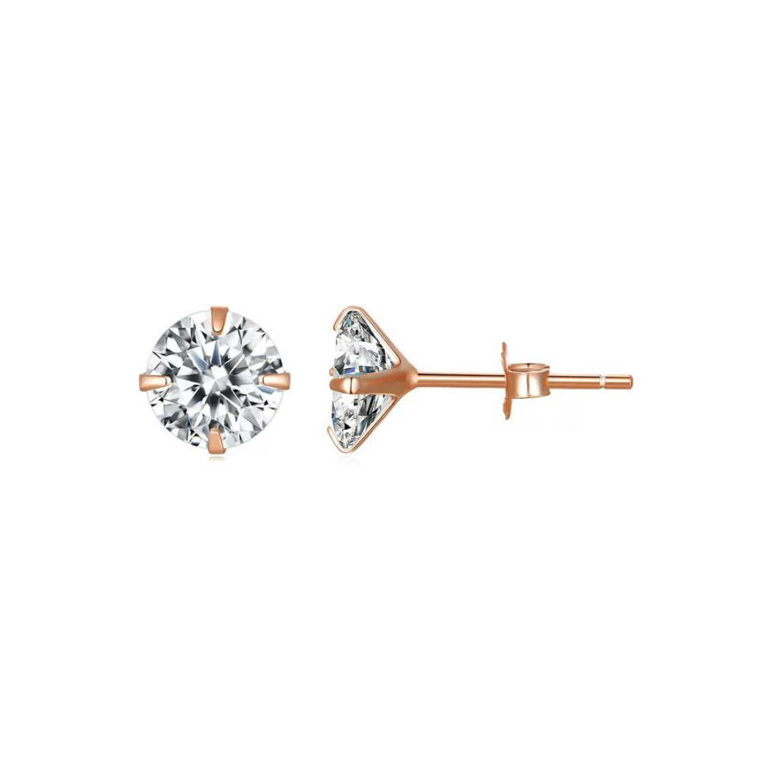 OLIVIE Stříbrné náušnice 4 mm ZORA ROSE 7892 Ag 925; ≤0,4 g.