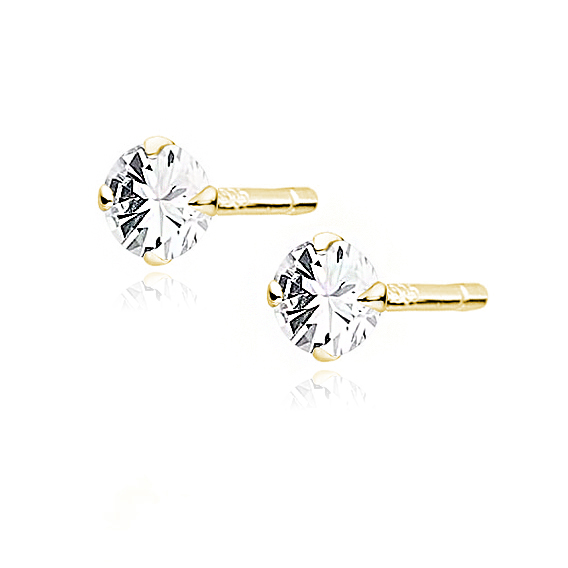 OLIVIE Stříbrné náušnice 3mm GOLD 7903 Ag 925; ≤0,3 g.