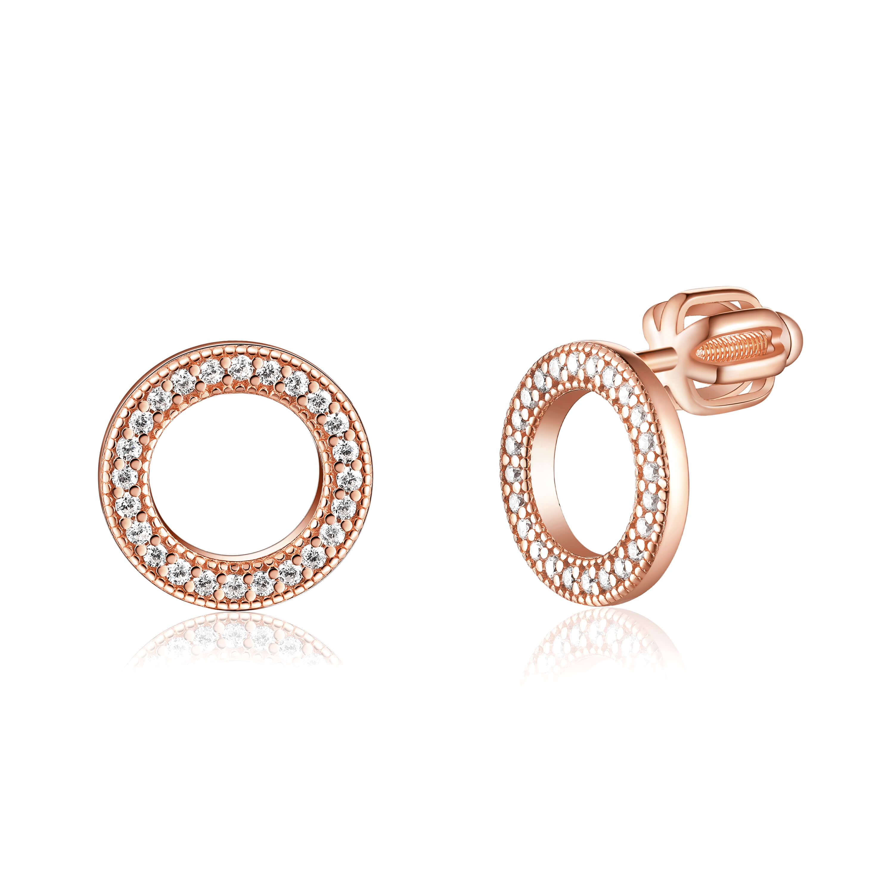 OLIVIE Stříbrné náušnice KRUH GOLD 7938 Ag 925; ≤2 g.