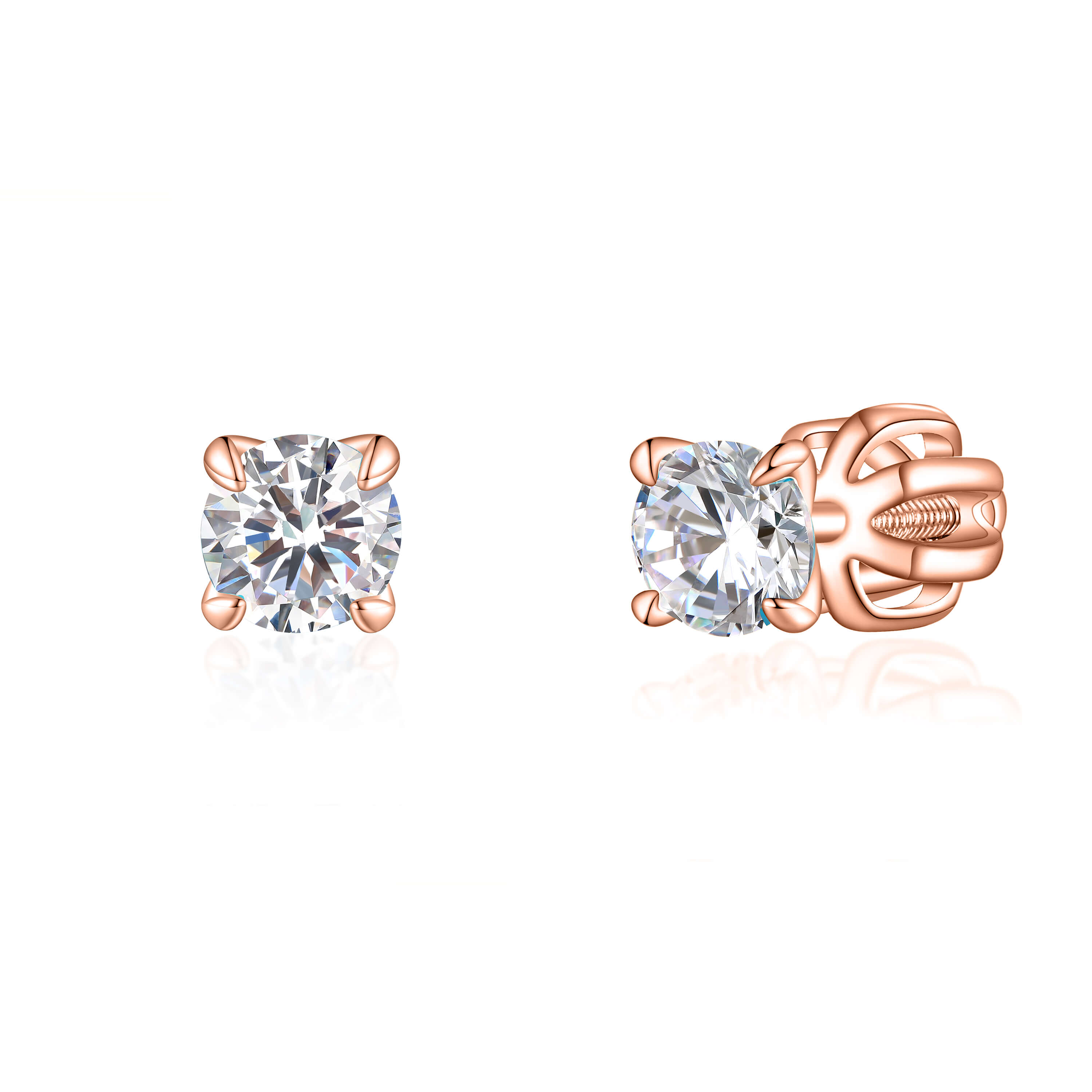 OLIVIE Stříbrné 4mm náušnice PIPPI ROSE 7951 Ag 925; ≤1 g.