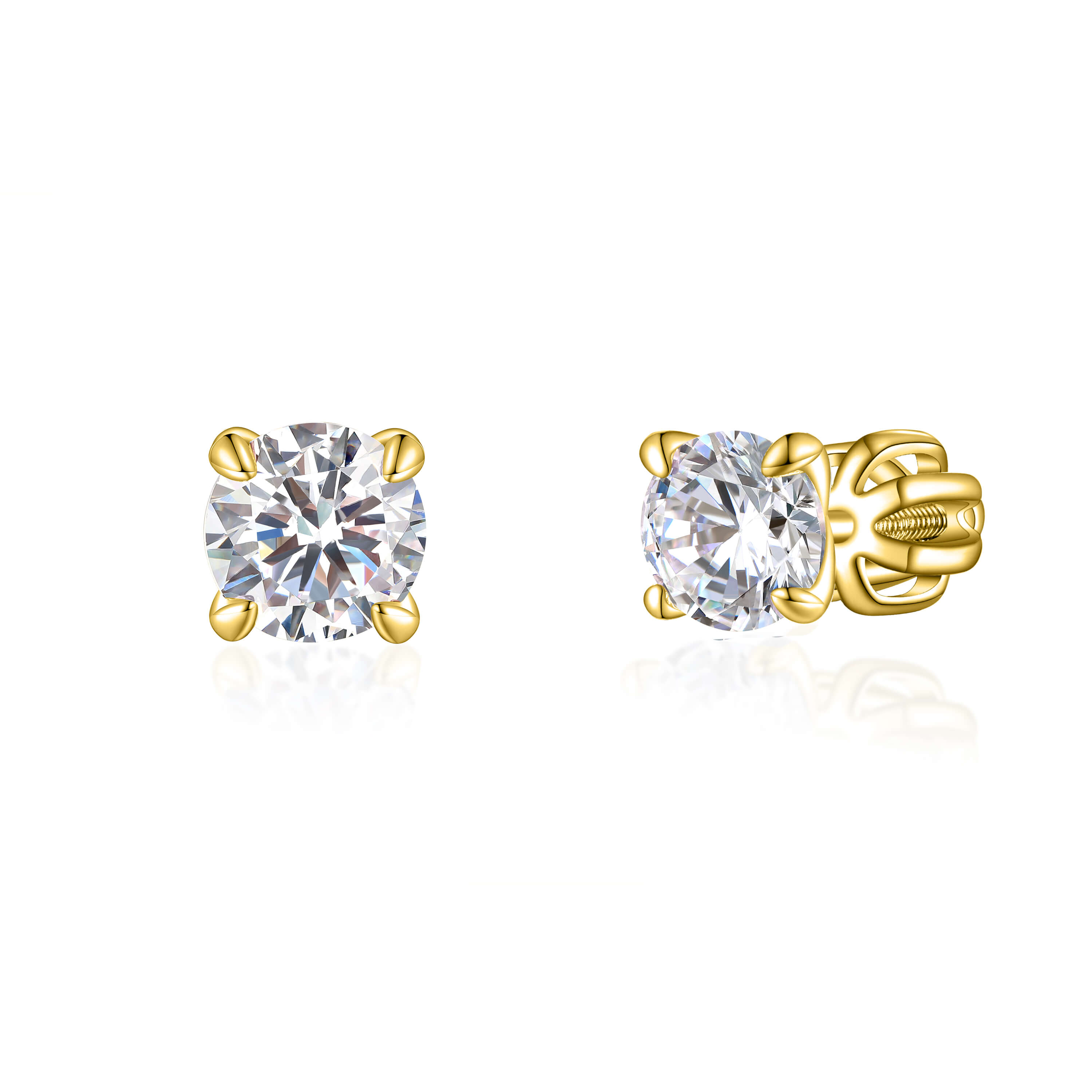 OLIVIE Stříbrné 5mm náušnice PIPPI GOLD 7956 Ag 925; ≤1,2 g.