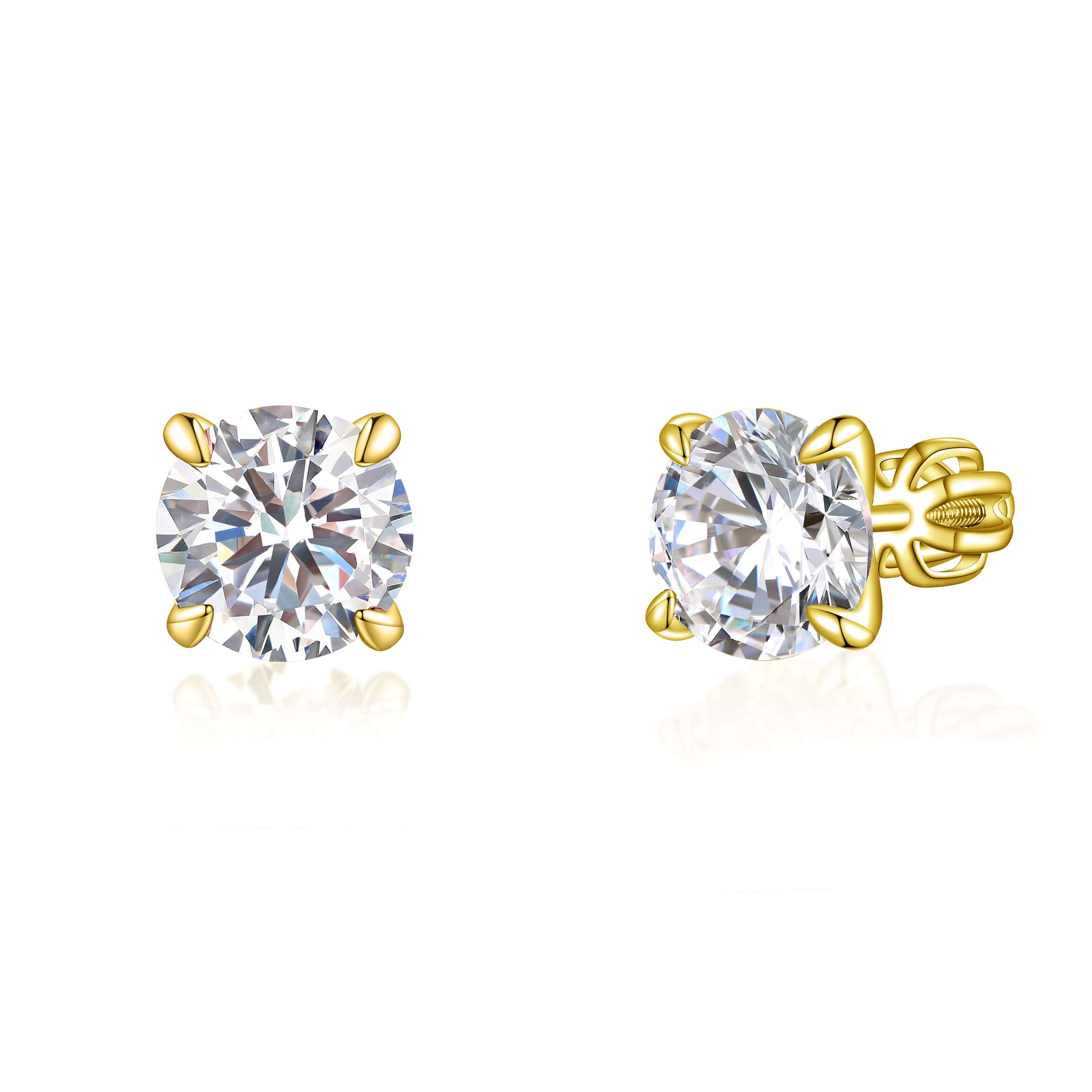 OLIVIE Stříbrné 8mm náušnice PIPPI GOLD 7974 Ag 925; ≤2,9 g.