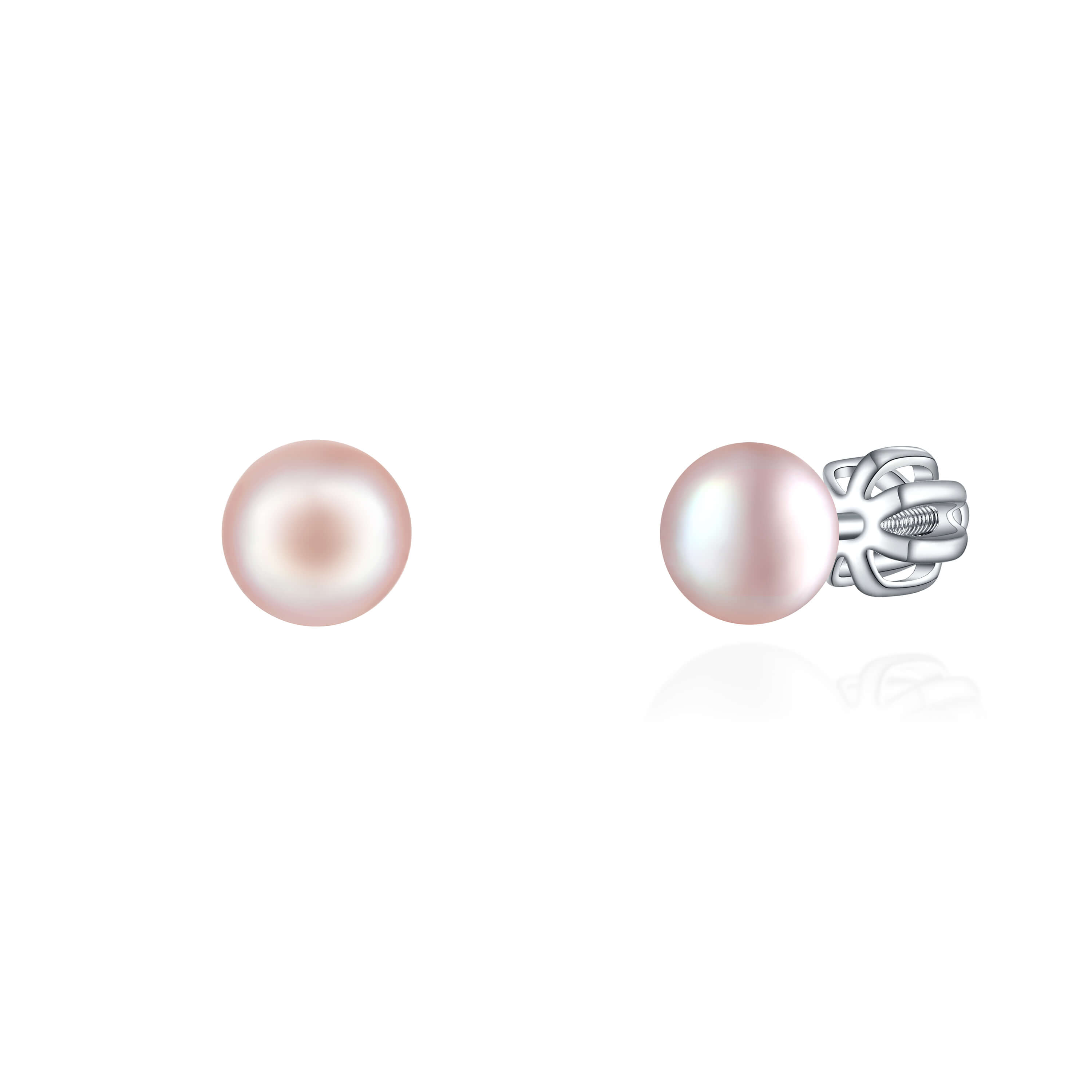 OLIVIE Stříbrné 5mm náušnice PERLY PINK 7979 Ag 925; ≤0,9 g.