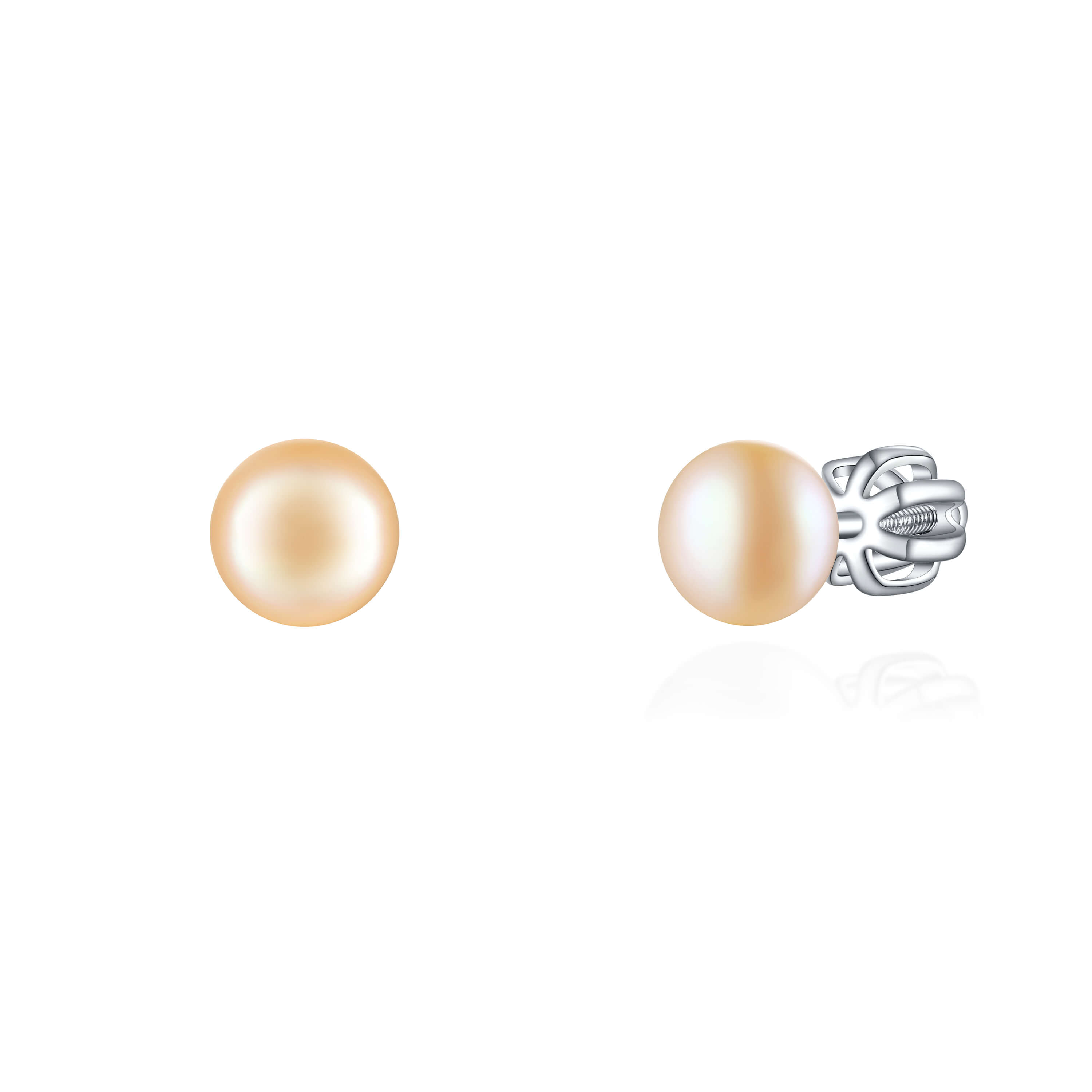 OLIVIE Stříbrné 5mm náušnice PERLY PEACH 7980 Ag 925; ≤0,9 g.