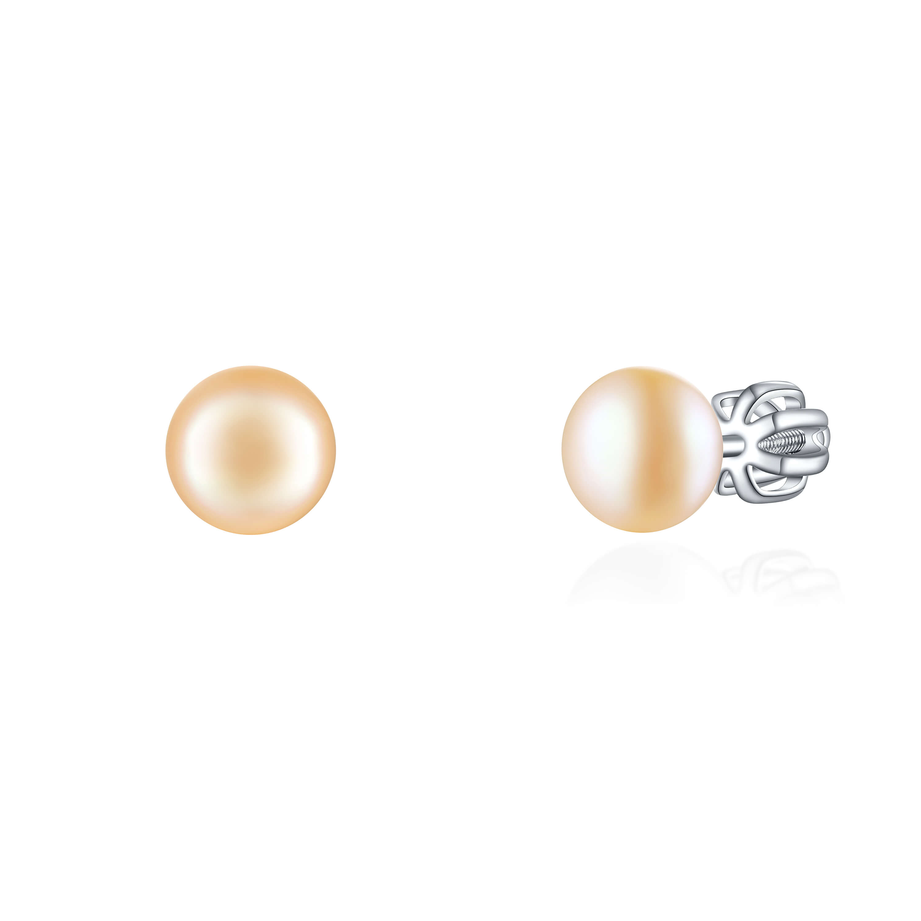 OLIVIE Stříbrné 6mm PERLY PEACH 7983 Ag 925; ≤1,4 g.
