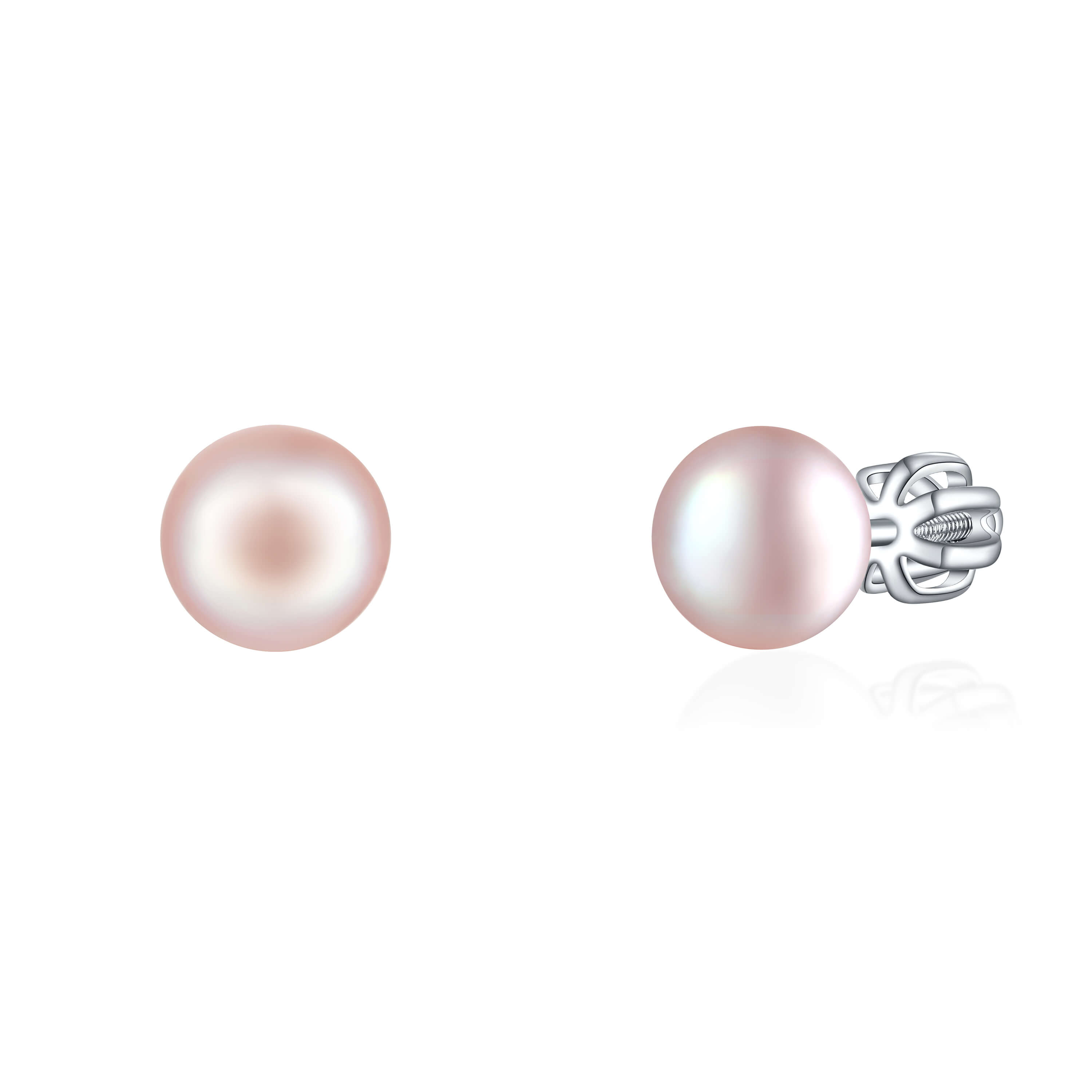OLIVIE Stříbrné 7mm náušnice PERLY PINK 7985 Ag 925; ≤1,5 g.