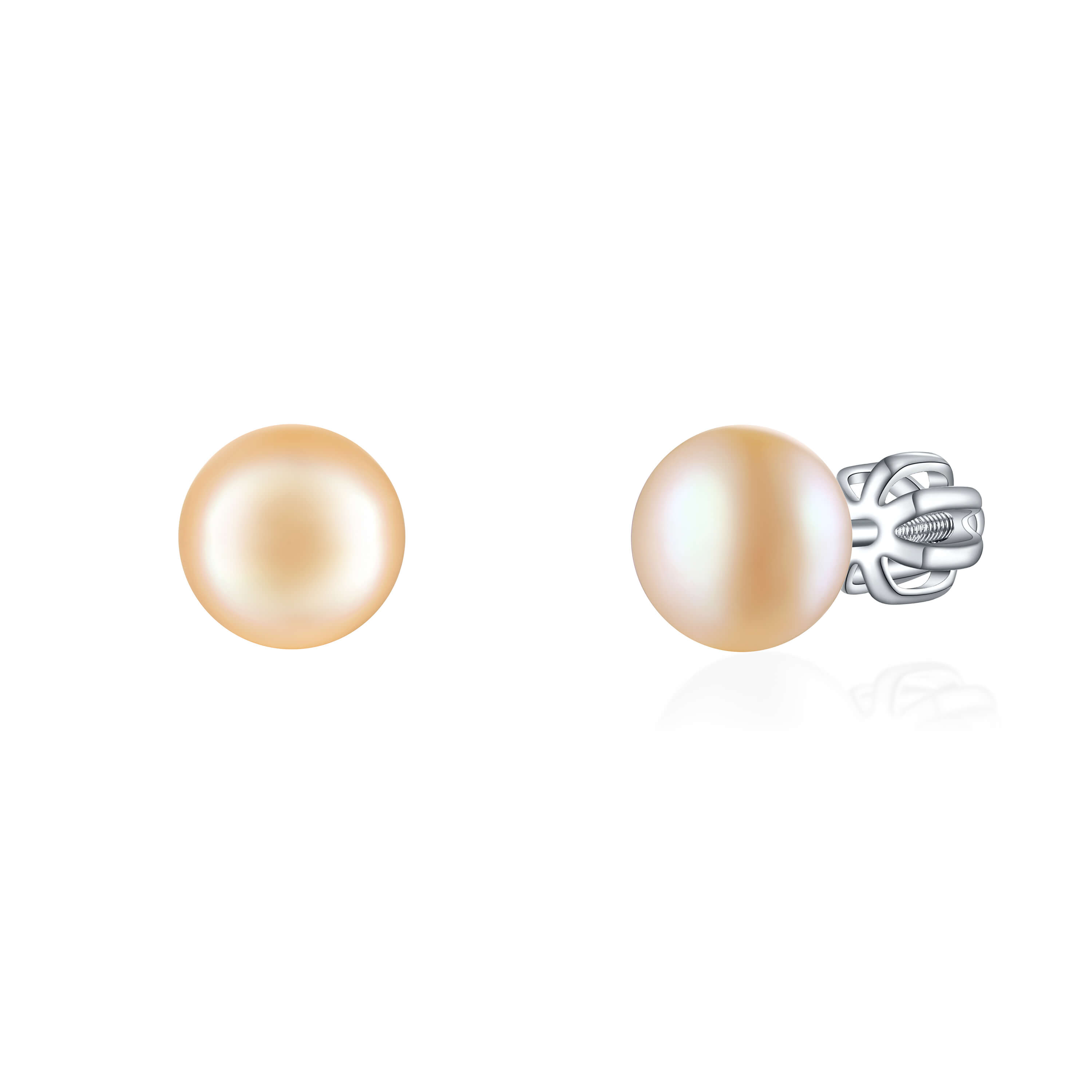OLIVIE Stříbrné 7mm náušnice PERLY PEACH 7986 Ag 925; ≤1,5 g.