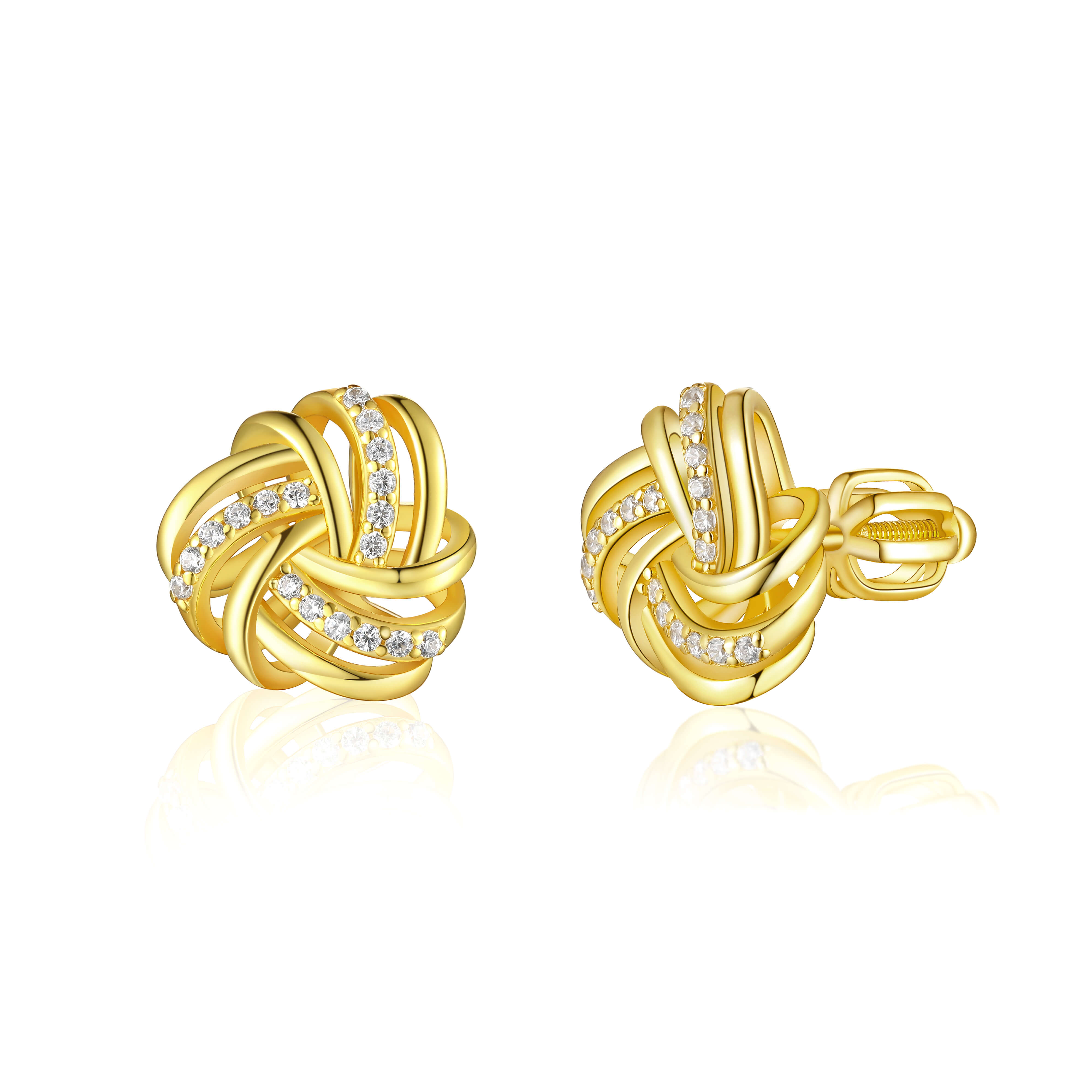 OLIVIE Stříbrné náušnice UZEL GOLD 8031 Ag 925; ≤2,9 g.