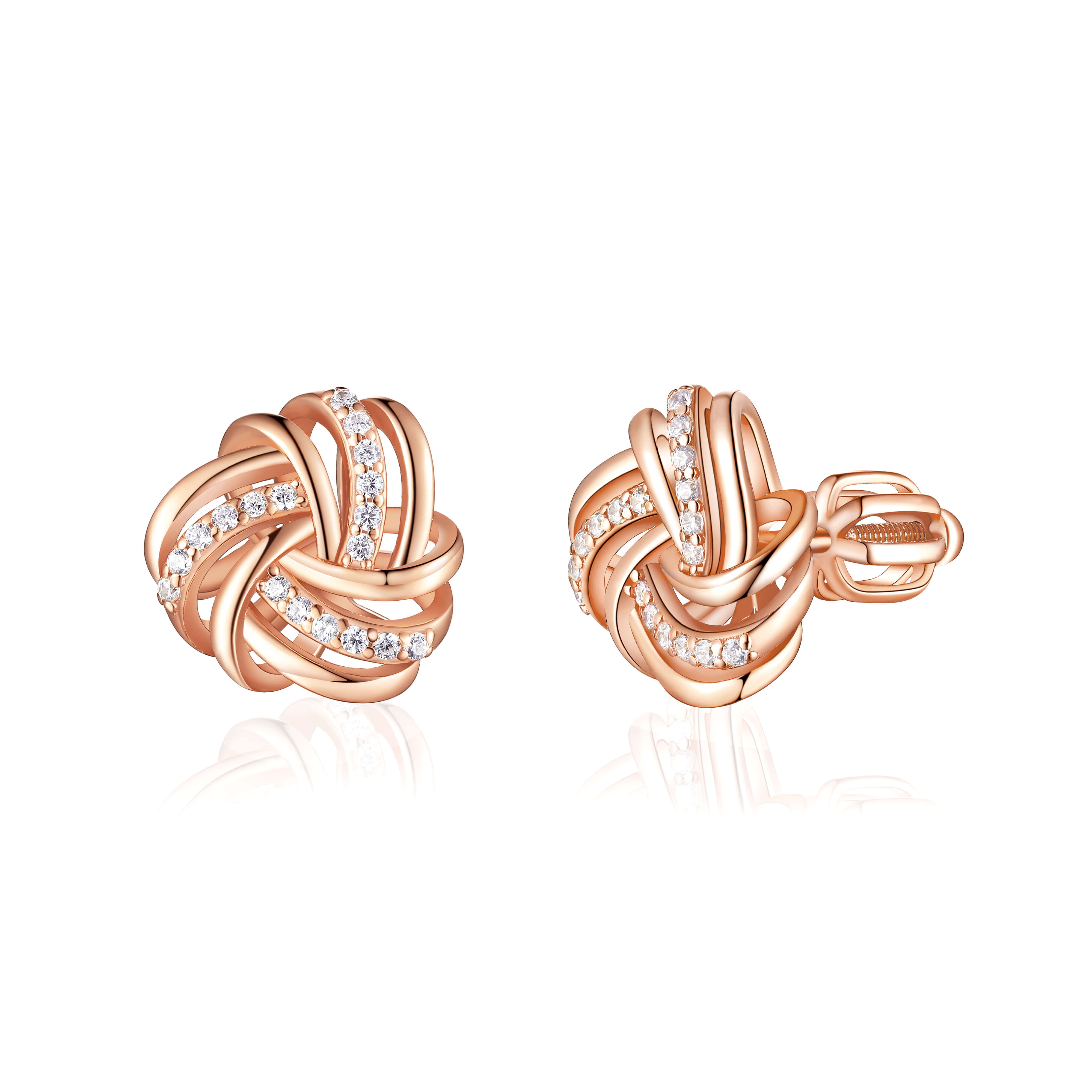 OLIVIE Stříbrné náušnice UZEL GOLD 8031 Ag 925; ≤2,9 g.