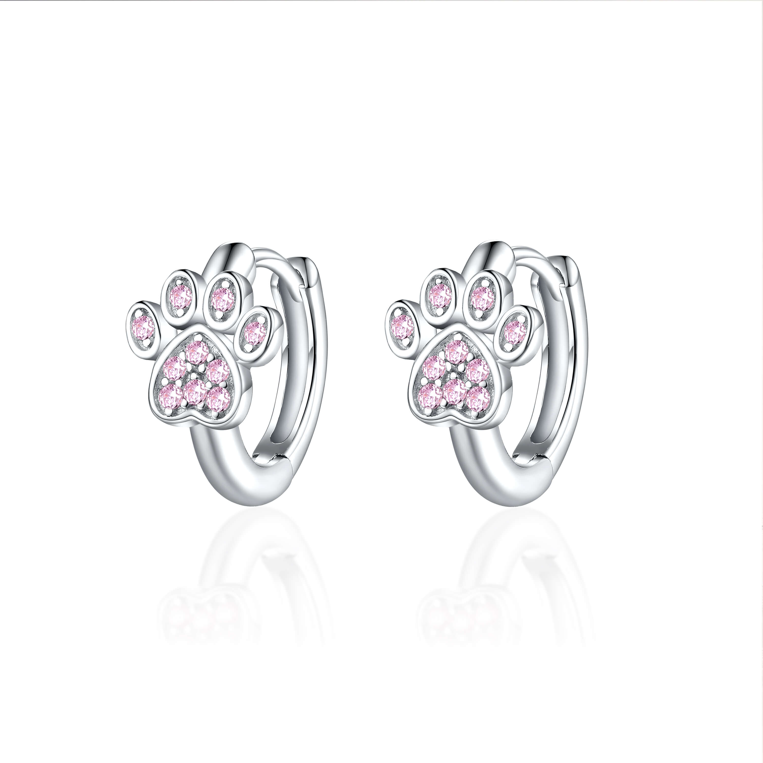 OLIVIE Stříbrné náušnice TLAPKA PINK 8097 Ag 925; ≤2,4 g.