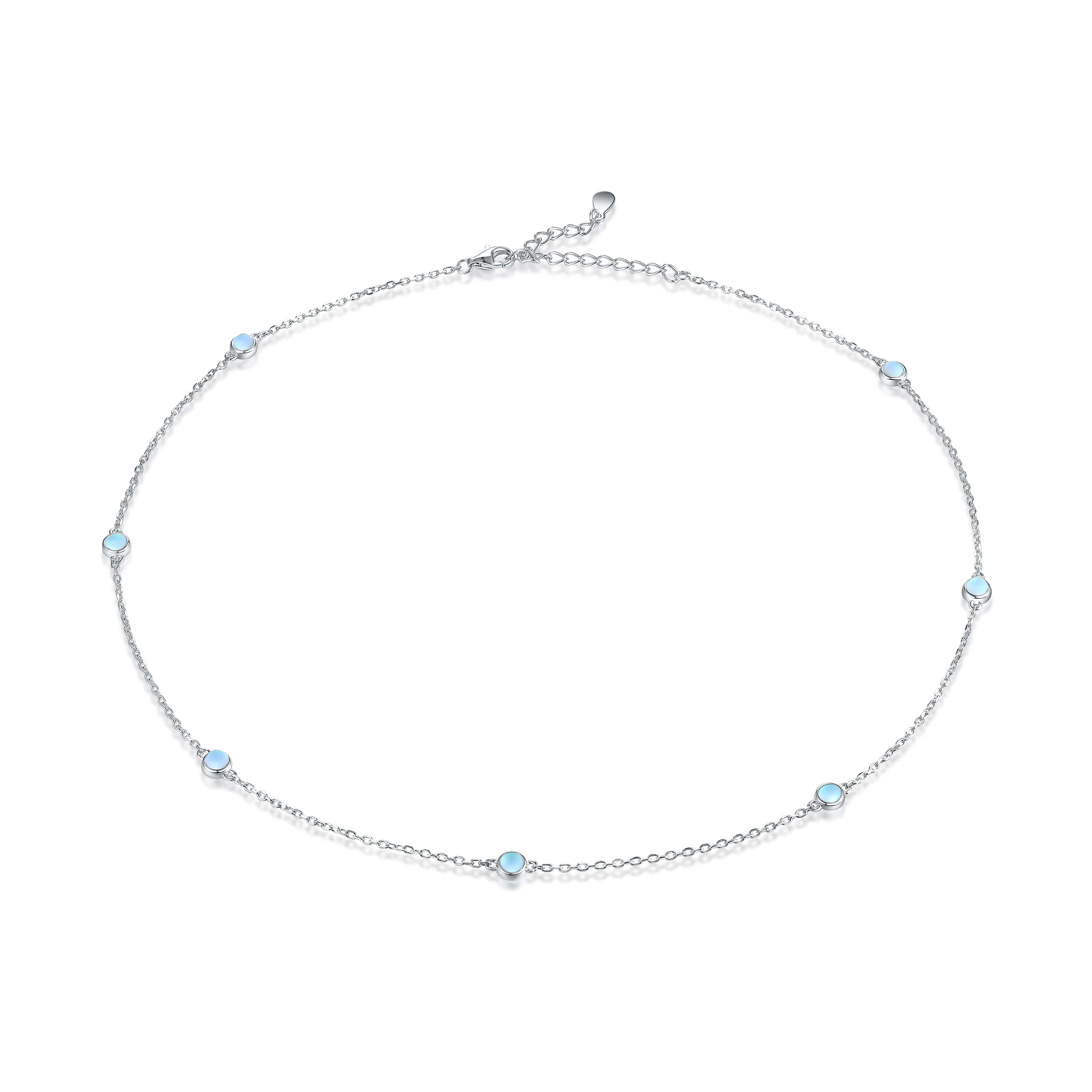 OLIVIE Stříbrný náhrdelník MĚSÍČNÍ KÁMEN 8119 Ag 925; ≤3,2 g.