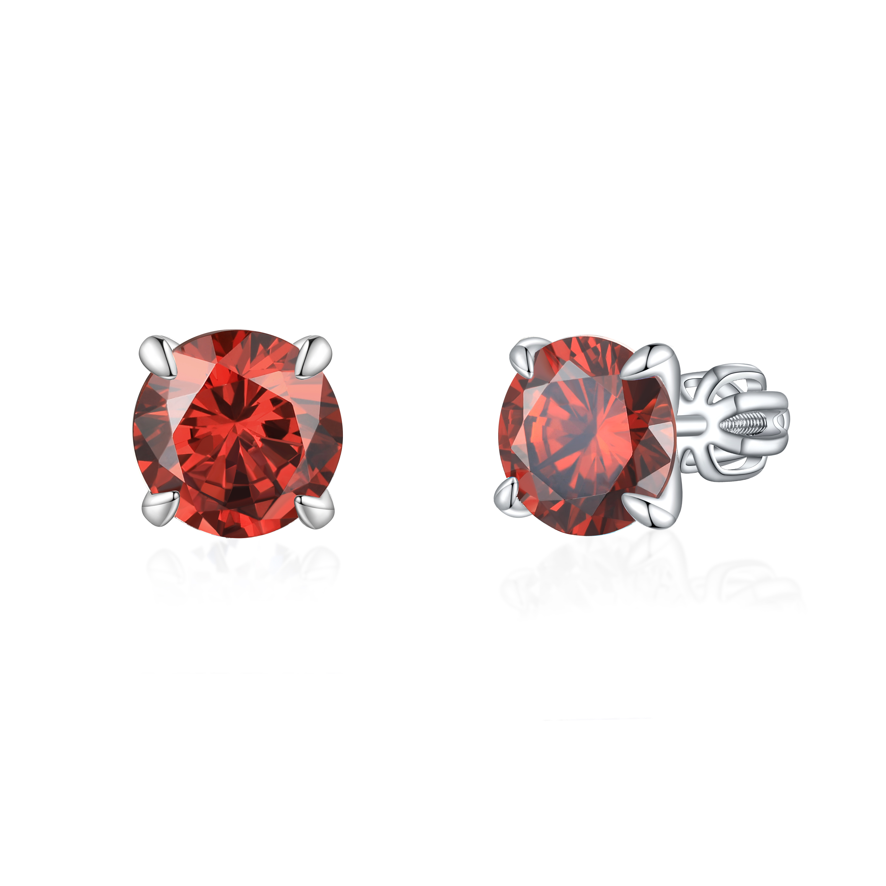 OLIVIE Stříbrné 8mm náušnice PIPPI RED 8353 Ag 925; ≤2,9 g.