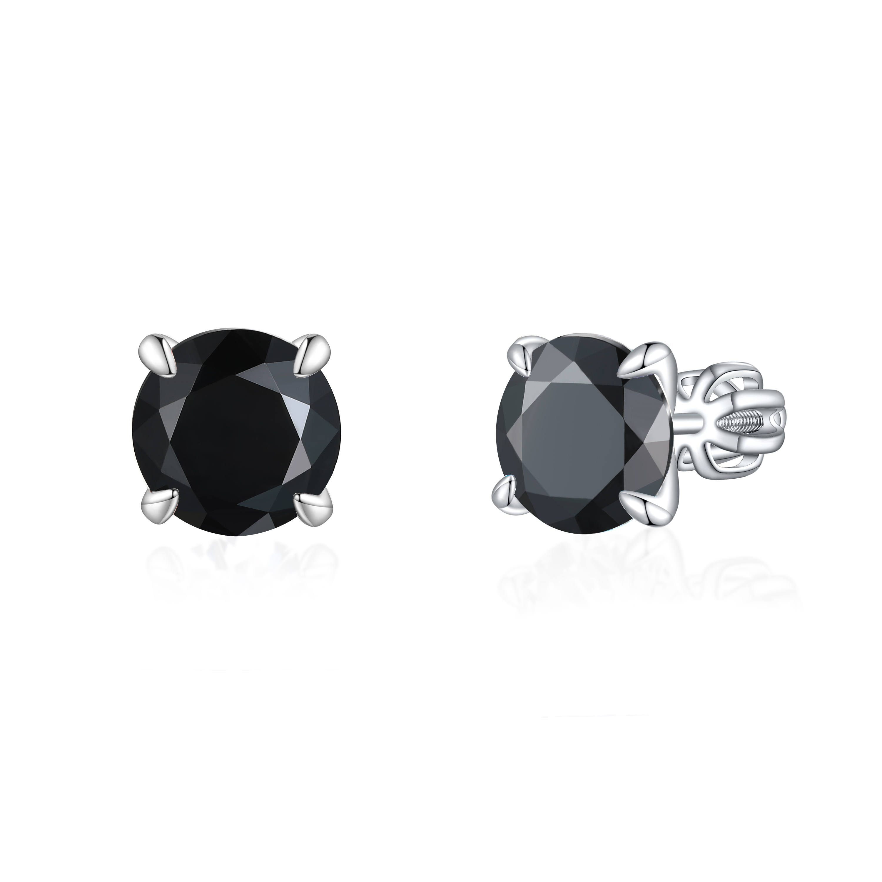 OLIVIE Stříbrné 8mm náušnice PIPPI BLACK 8354 Ag 925; ≤2,9 g.