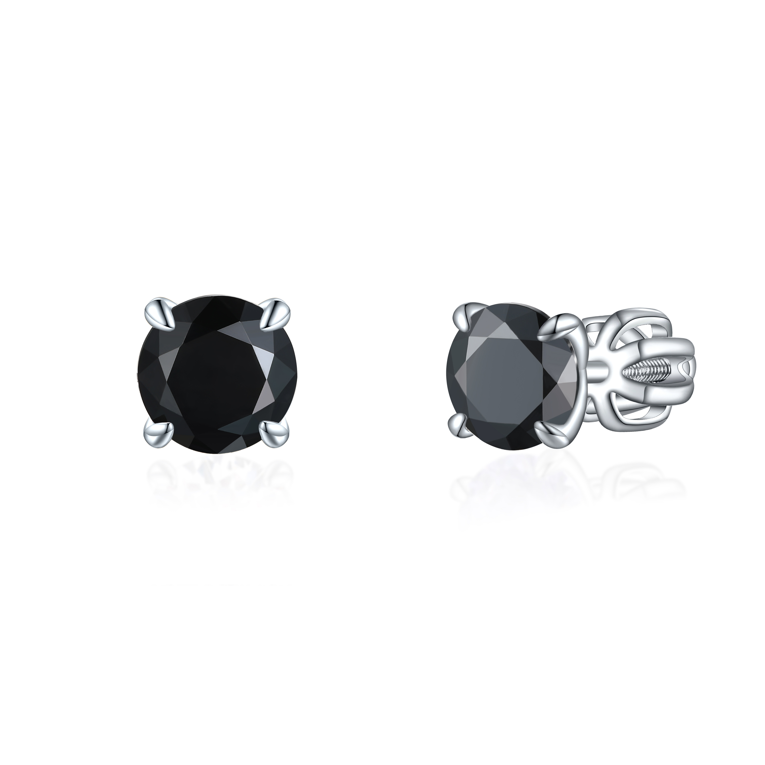 OLIVIE Stříbrné 6mm náušnice PIPPI BLACK 8356 Ag 925; ≤1,6 g.