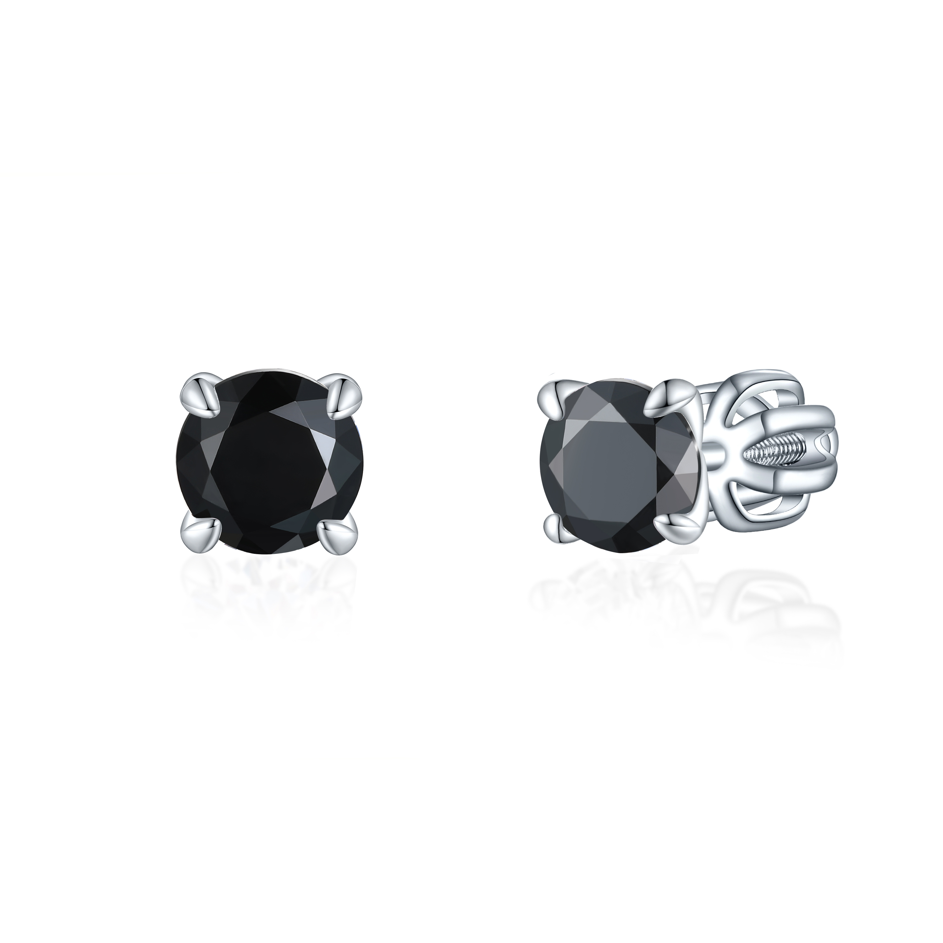 OLIVIE Stříbrné 5mm náušnice PIPPI BLACK 8357 Ag 925; ≤1,4 g.