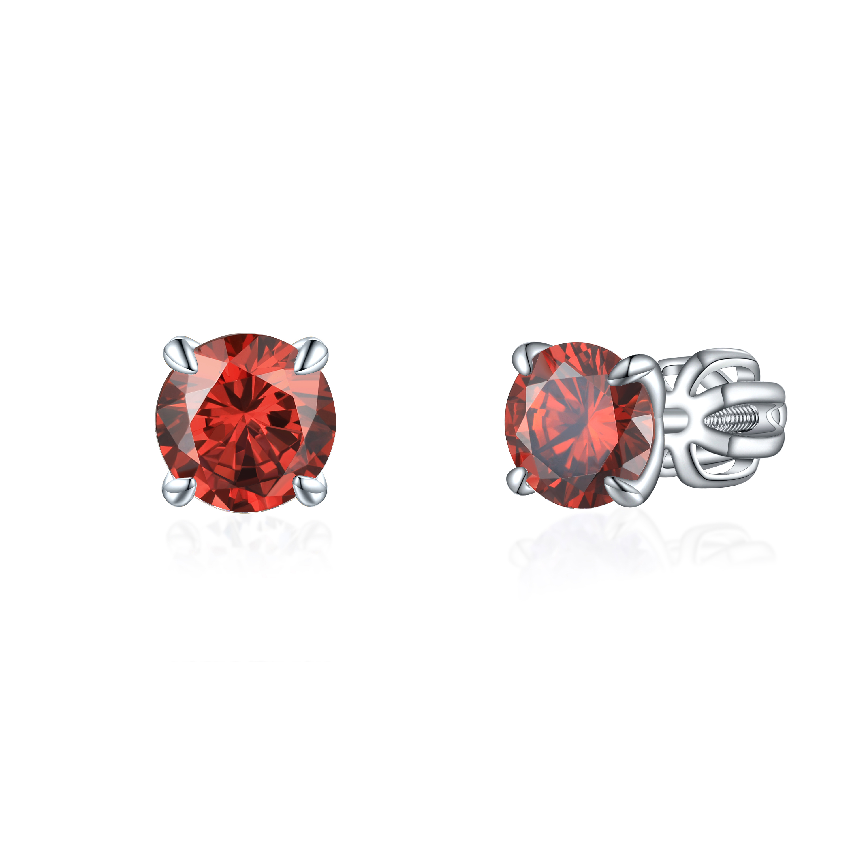 OLIVIE Stříbrné 6mm náušnice PIPPI RED 8363 Ag 925; ≤1,6 g.
