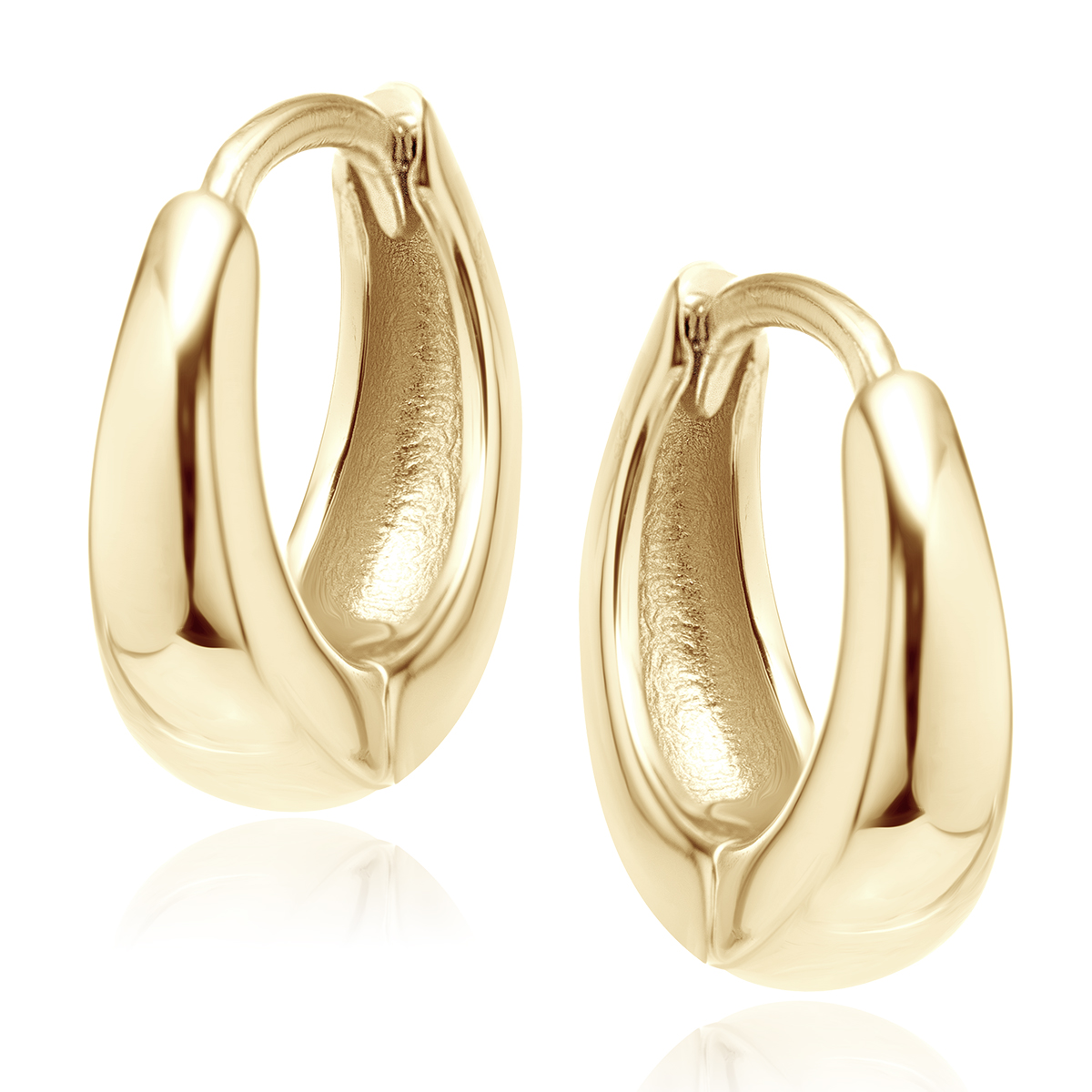 OLIVIE Stříbrná 14mm náušnice GOLD 8556 Ag 925; ≤4,3 g.