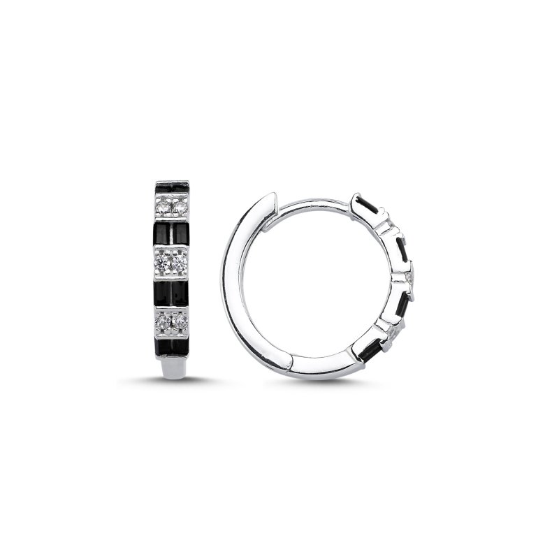 OLIVIE Stříbrné náušnice 18mm BLACK 8571 Ag 925; ≤3,2 g.
