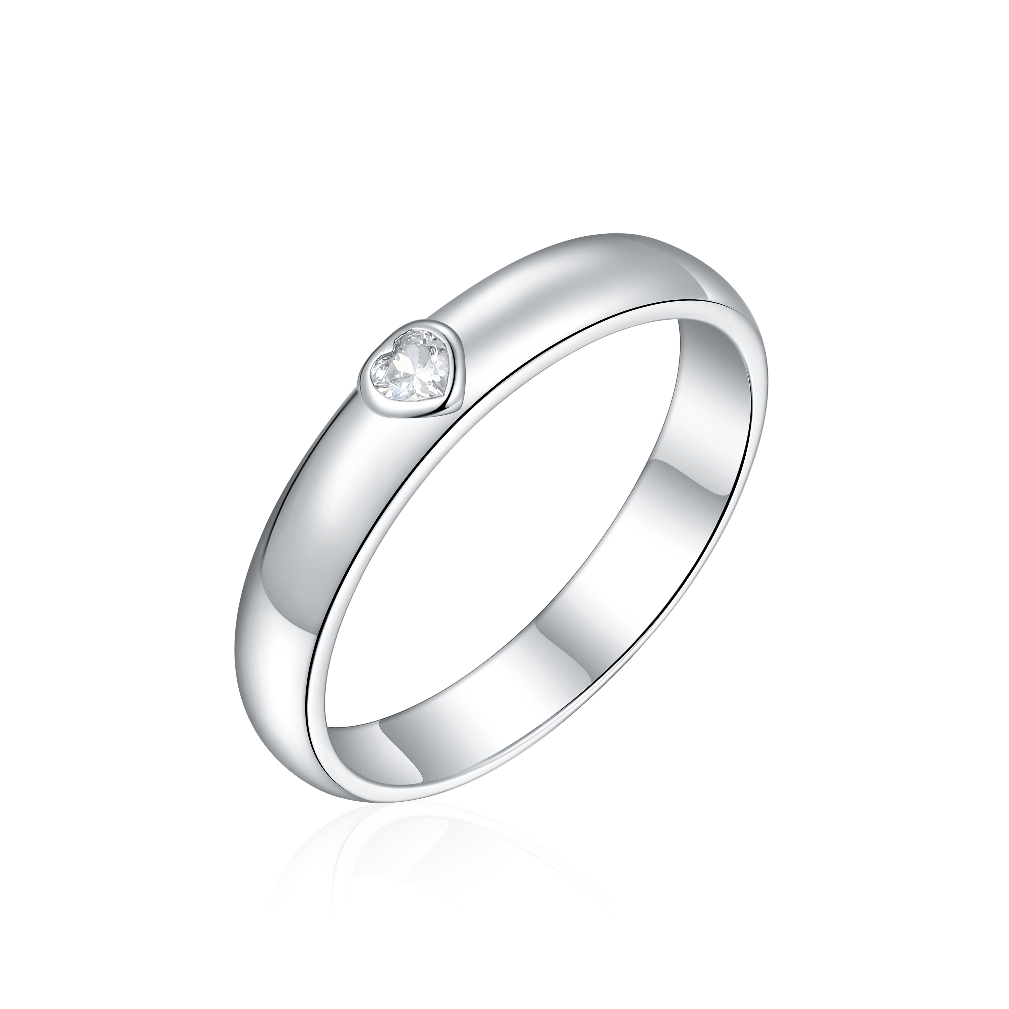 OLIVIE Snubní stříbrný prsten SRDCE 8587 Velikost prstenů: 13 (EU: 71), Pohlaví: Pánské Ag 925; ≤2,7 g.